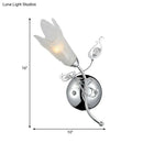 GobekUsa Contemporary Opal Glass Petal Wall Light in Chrome for Bedside