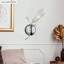 GobekUsa Contemporary Opal Glass Petal Wall Light in Chrome for Bedside