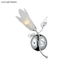 GobekUsa Contemporary Opal Glass Petal Wall Light in Chrome for Bedside