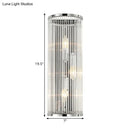 GobekUsa Contemporary 3-Head Wall Sconce with Clear Crystal Tube Shades - Flush Mount Light