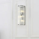 GobekUsa Contemporary 3-Head Wall Sconce with Clear Crystal Tube Shades - Flush Mount Light