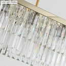 GobekUsa Contemporary Crystal Block Rectangle Hanging Lamp Kit - 8 Lights, Clear/Amber, 31.5"/39" W