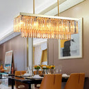 GobekUsa Contemporary Crystal Block Rectangle Hanging Lamp Kit - 8 Lights, Clear/Amber, 31.5"/39" W