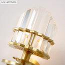 GobekUsa Contemporary Clear Crystal Prism Wall Lamp with Brass Backplate - 1 Light Fixture