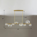 GobekUsa Contemporary Clear Glass Bubble Island Lamp - Stylish Ceiling Light for Dining Room