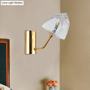 GobekUsa Contemporary Clear Glass Faceted Wall Sconce - 1/2-Light W/Bk/Gd Finish - Ideal for Stairway