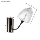 GobekUsa Contemporary Clear Glass Faceted Wall Sconce - 1/2-Light W/Bk/Gd Finish - Ideal for Stairway