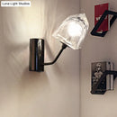 GobekUsa Contemporary Clear Glass Faceted Wall Sconce - 1/2-Light W/Bk/Gd Finish - Ideal for Stairway