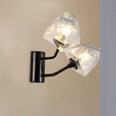 GobekUsa Contemporary Clear Glass Faceted Wall Sconce - 1/2-Light W/Bk/Gd Finish - Ideal for Stairway