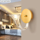 GobekUsa Contemporary Clear Glass Sconce in Gold for Corridor