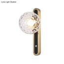 GobekUsa Contemporary Round Wall Lamp - Clear Dimpled Glass, 1 Bulb Sconce Light for Living Room