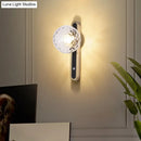 GobekUsa Contemporary Round Wall Lamp - Clear Dimpled Glass, 1 Bulb Sconce Light for Living Room