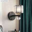 GobekUsa Contemporary Clear Ribbed Glass Wall Mounted Drum Sconce Light in Black