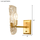 GobekUsa Contemporary Clear Water Glass Wall Sconce - Brass 1/2-Light Bedside Lamp