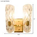 GobekUsa Contemporary Clear Water Glass Wall Sconce - Brass 1/2-Light Bedside Lamp