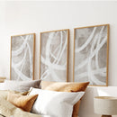 Modern Minimalist Abstract Triptych. Neutral Brush Stroke Art by Wall Art Set