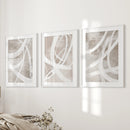 Modern Minimalist Abstract Triptych. Neutral Brush Stroke Art by Wall Art Set