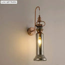 GobekUsa Contemporary 2-Light Copper Finish Wall Sconce with Smoke Gray/Amber Glass Tube & Gooseneck Arm