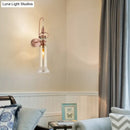 GobekUsa Contemporary 2-Light Copper Finish Wall Sconce with Smoke Gray/Amber Glass Tube & Gooseneck Arm