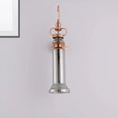 GobekUsa Contemporary 2-Light Copper Finish Wall Sconce with Smoke Gray/Amber Glass Tube & Gooseneck Arm