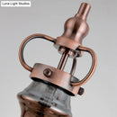 GobekUsa Contemporary 2-Light Copper Finish Wall Sconce with Smoke Gray/Amber Glass Tube & Gooseneck Arm