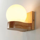 GobekUsa Contemporary Cream Glass LED Sconce Light Fixture for Living Room Wall in Wood