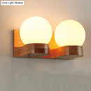GobekUsa Contemporary Cream Glass LED Sconce Light Fixture for Living Room Wall in Wood