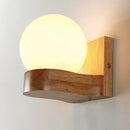 GobekUsa Contemporary Cream Glass LED Sconce Light Fixture for Living Room Wall in Wood