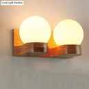 GobekUsa Contemporary Cream Glass LED Sconce Light Fixture for Living Room Wall in Wood
