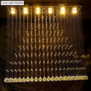 GobekUsa Contemporary Crystal Ball Cascade Flush Ceiling Light - 6 Lights, Nickel Finish