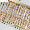 GobekUsa Contemporary Crystal Block Rectangle Hanging Lamp Kit - 8 Lights, Clear/Amber, 31.5"/39" W