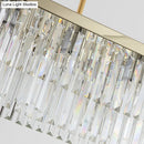 GobekUsa Contemporary Crystal Block Rectangle Hanging Lamp Kit - 8 Lights, Clear/Amber, 31.5"/39" W