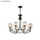 GobekUsa Contemporary Crystal Chandelier - 4/6/8 Lights Circle Hanging Light in Black for Bedroom