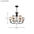 GobekUsa Contemporary Crystal Chandelier - 4/6/8 Lights Circle Hanging Light in Black for Bedroom