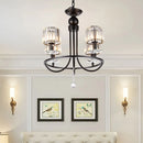 GobekUsa Contemporary Crystal Chandelier - 4/6/8 Lights Circle Hanging Light in Black for Bedroom