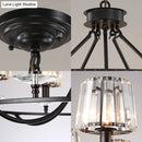 GobekUsa Contemporary Crystal Chandelier - 4/6/8 Lights Circle Hanging Light in Black for Bedroom