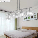 GobekUsa Contemporary Crystal Chrome Drum Chandelier Light with 3/4 Pendant Bulbs - Perfect for Bedroom