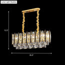 GobekUsa Contemporary Crystal Cone Island Light Fixture with Gold Finish - 10 Bulbs, Ceiling Suspension Lamp