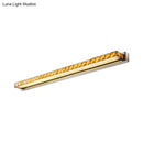 GobekUsa Contemporary Crystal Gold Wall Sconce - Linear Vanity Light with Warm/White Light for Bathroom - Multiple Width Options