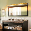 GobekUsa Contemporary Crystal Gold Wall Sconce - Linear Vanity Light with Warm/White Light for Bathroom - Multiple Width Options
