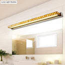 GobekUsa Contemporary Crystal Gold Wall Sconce - Linear Vanity Light with Warm/White Light for Bathroom - Multiple Width Options