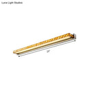 GobekUsa Contemporary Crystal Gold Wall Sconce - Linear Vanity Light with Warm/White Light for Bathroom - Multiple Width Options