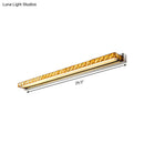 GobekUsa Contemporary Crystal Gold Wall Sconce - Linear Vanity Light with Warm/White Light for Bathroom - Multiple Width Options