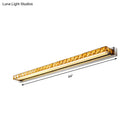 GobekUsa Contemporary Crystal Gold Wall Sconce - Linear Vanity Light with Warm/White Light for Bathroom - Multiple Width Options