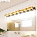 GobekUsa Contemporary Crystal Gold Wall Sconce - Linear Vanity Light with Warm/White Light for Bathroom - Multiple Width Options