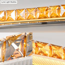 GobekUsa Contemporary Crystal Gold Wall Sconce - Linear Vanity Light with Warm/White Light for Bathroom - Multiple Width Options