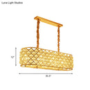 GobekUsa Contemporary Crystal Island Pendant - 8-Light Gold Suspension Lamp for Restaurants