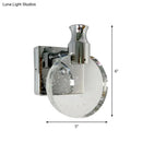 GobekUsa Contemporary Crystal LED Circle Wall Sconce Light for Living Room - Silver