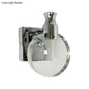 GobekUsa Contemporary Crystal LED Circle Wall Sconce Light for Living Room - Silver