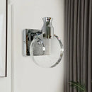 GobekUsa Contemporary Crystal LED Circle Wall Sconce Light for Living Room - Silver